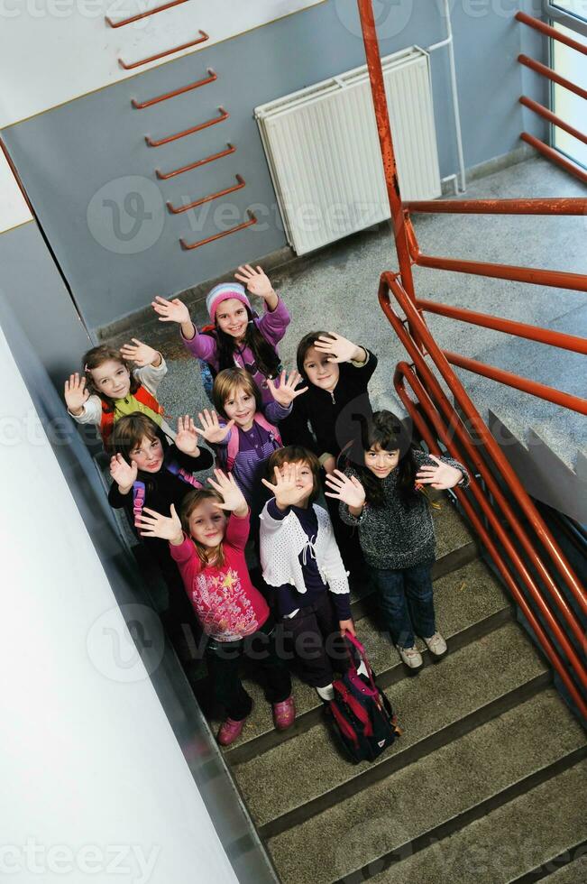 happy children group in school photo