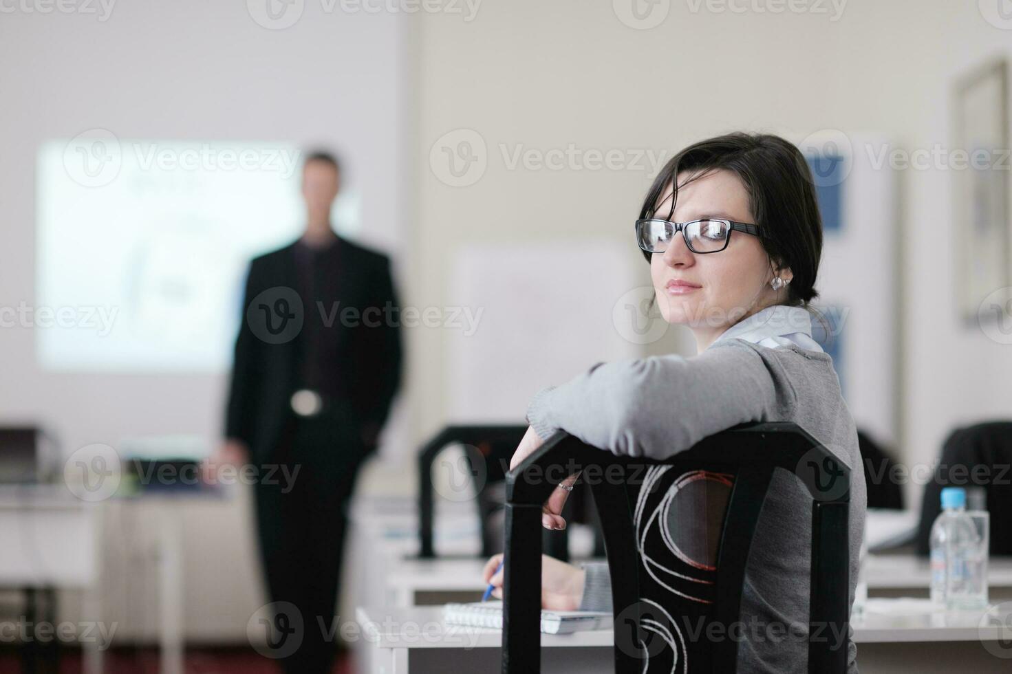 business people group on seminar photo