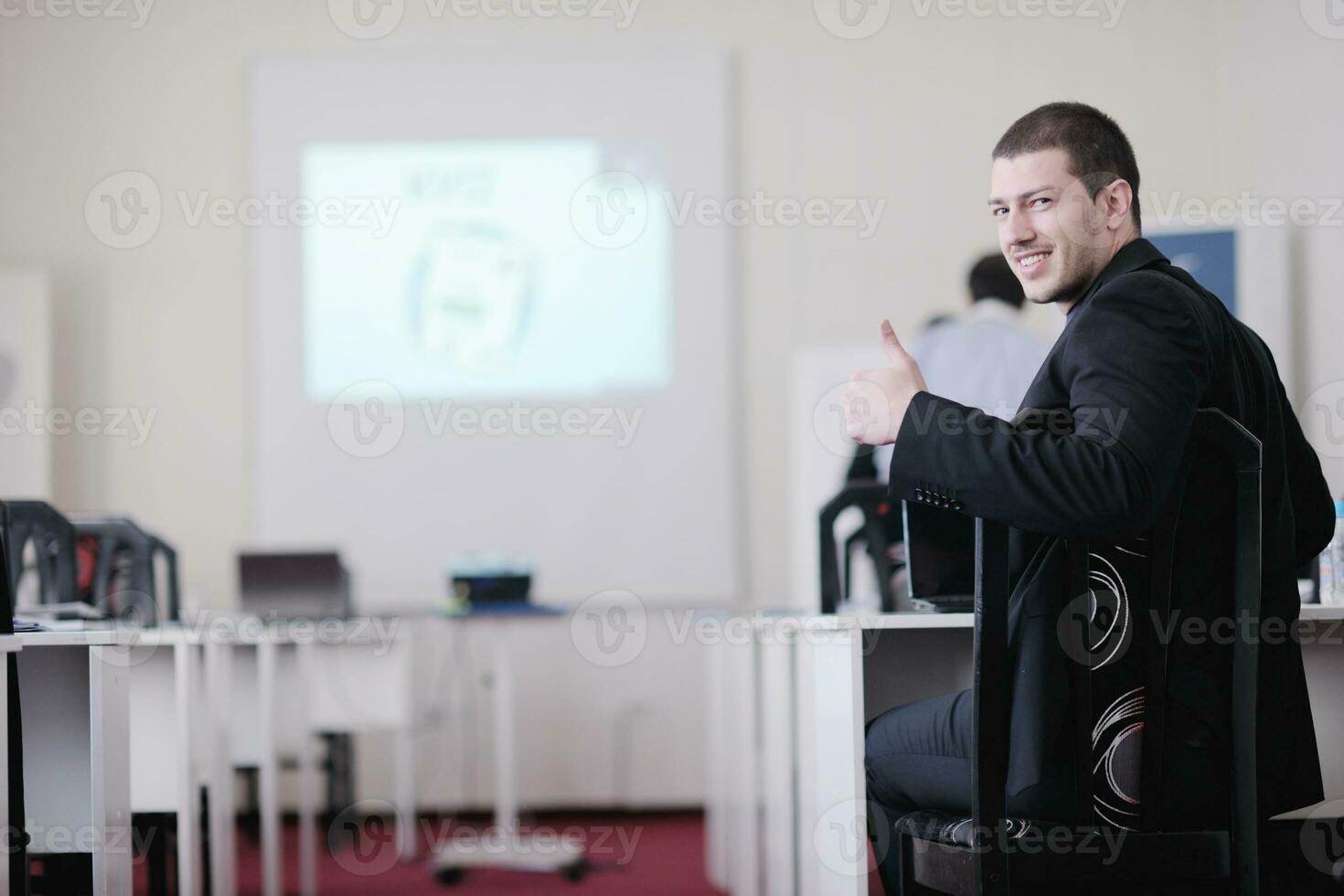 business man on seminar photo