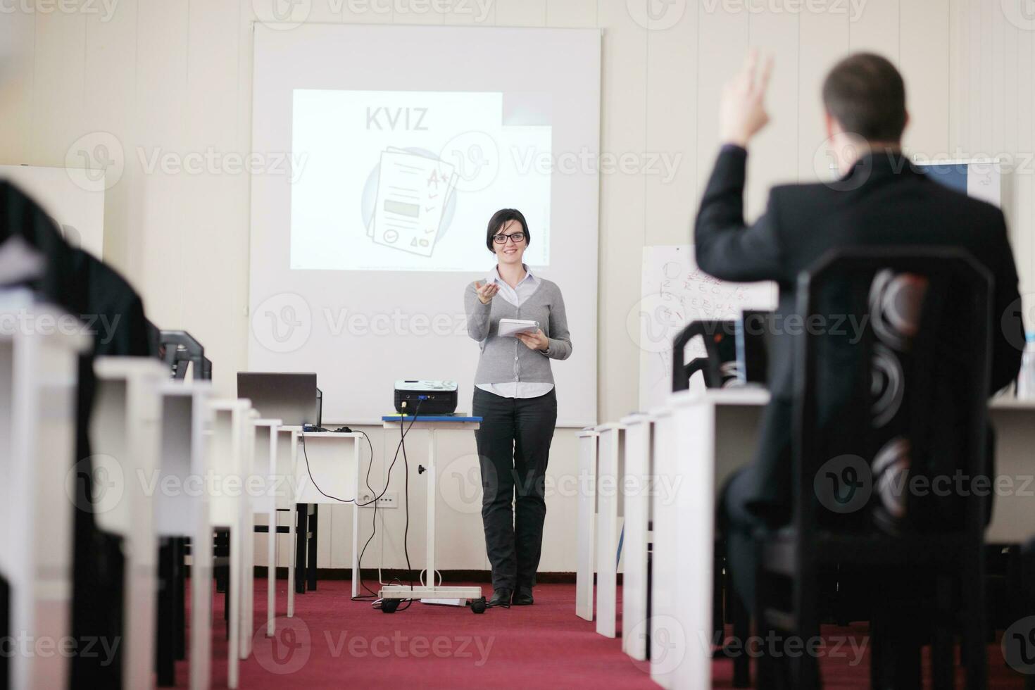 business people group on seminar photo