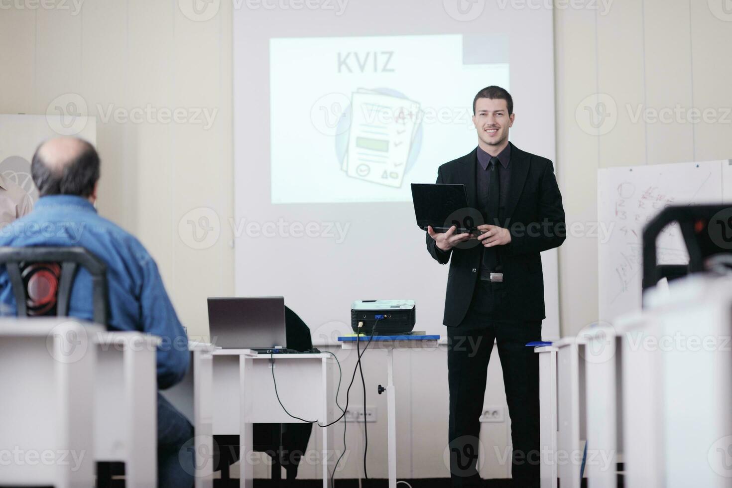 hombre de negocios en seminario foto