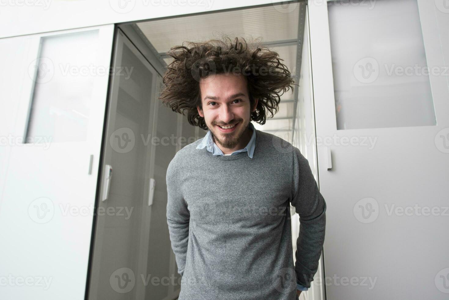 IT engeneer in datacenter photo