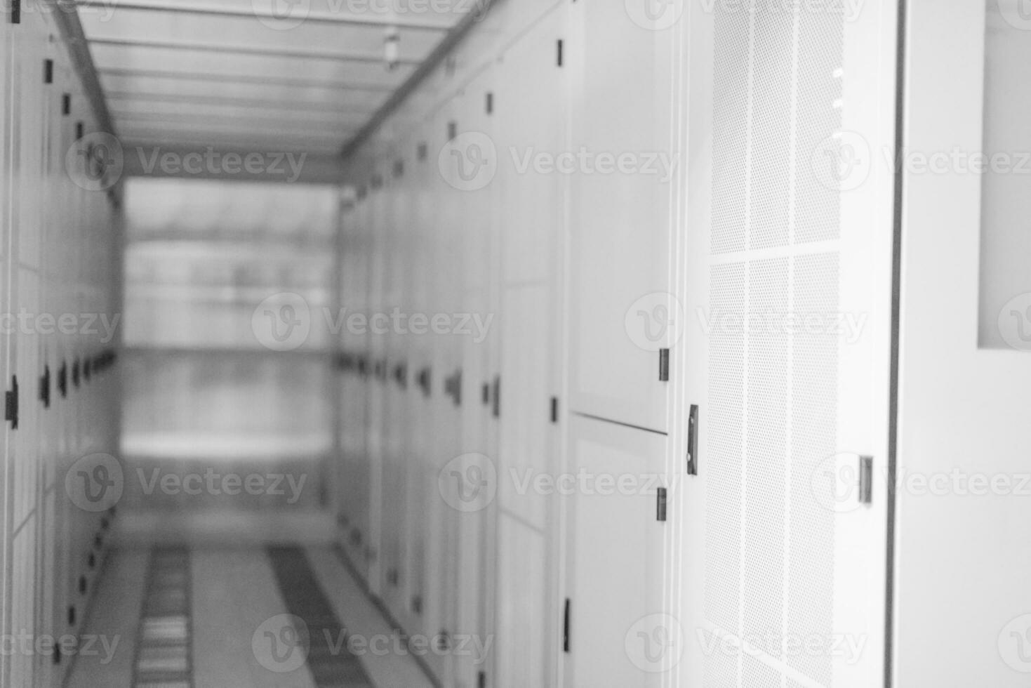 modern server room with white servers photo