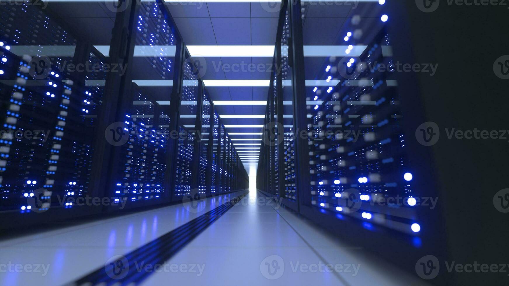 Data Center Computer Racks In Network Security Server Room Cryptocurrency Mining photo