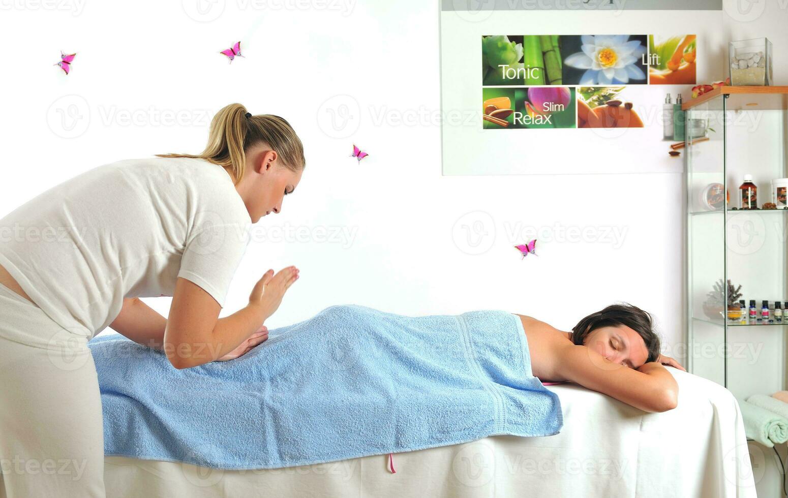 foot and leg massage at the spa and wellness center photo