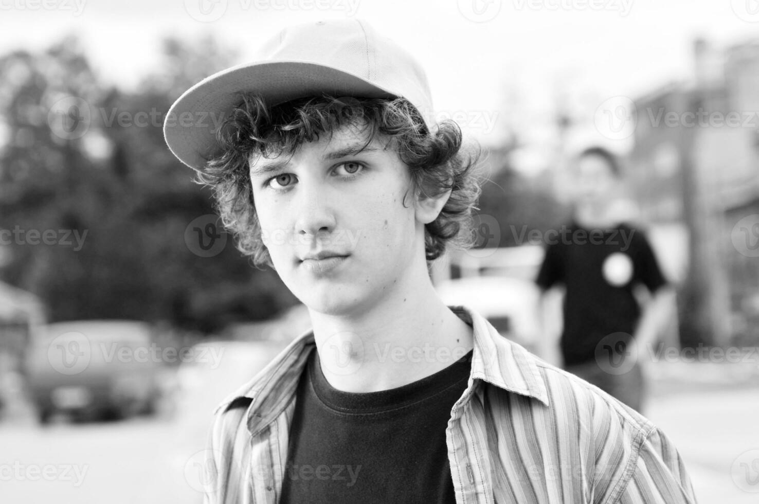 Portrait of a young boy oudoor photo