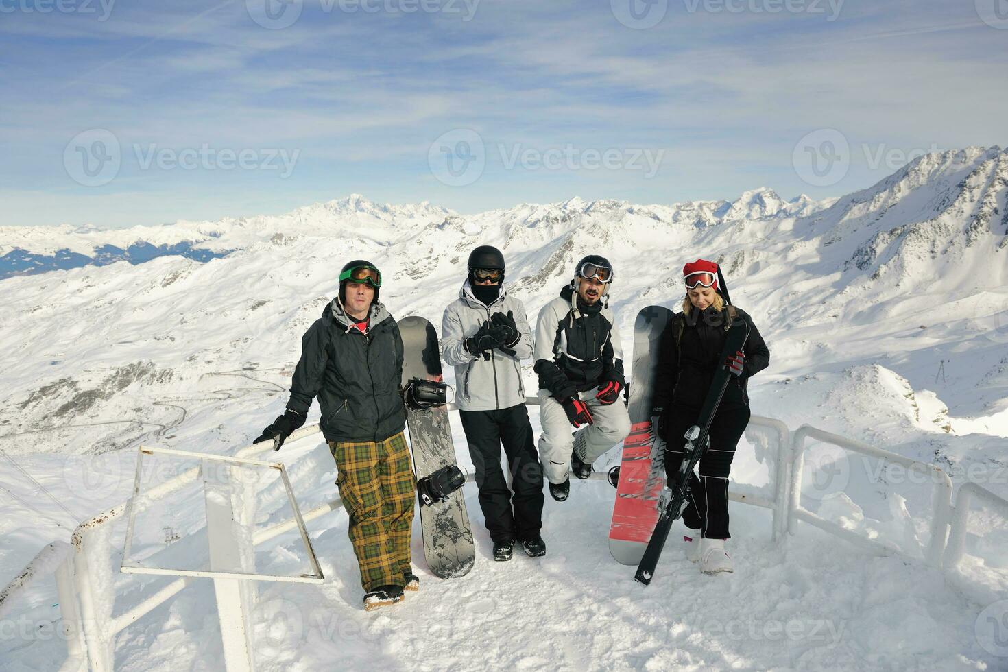 people group on snow at winter season photo