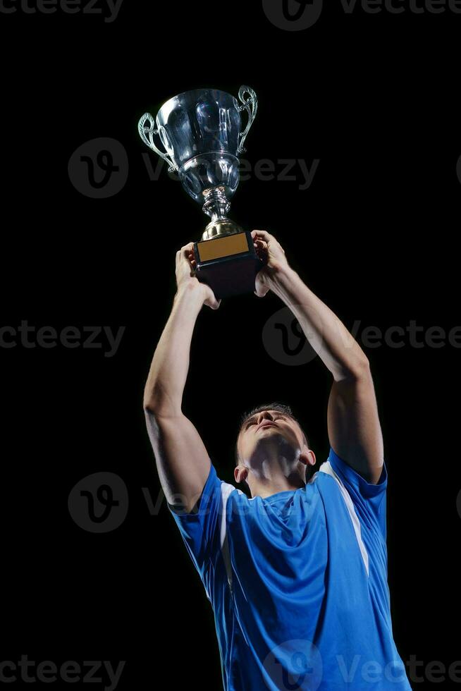 soccer players celebrating victory photo