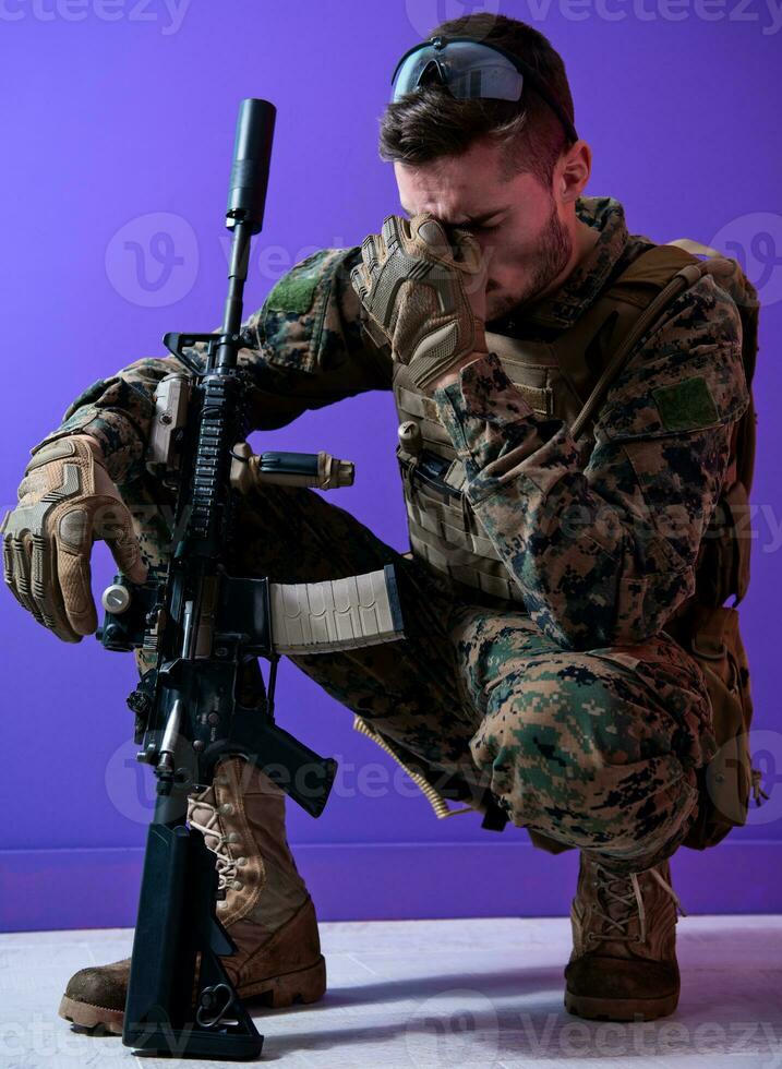 soldier with problems photo