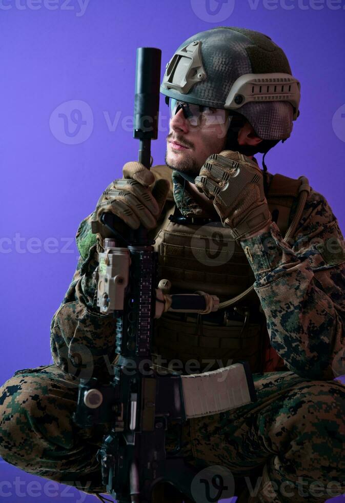 soldier with problems photo