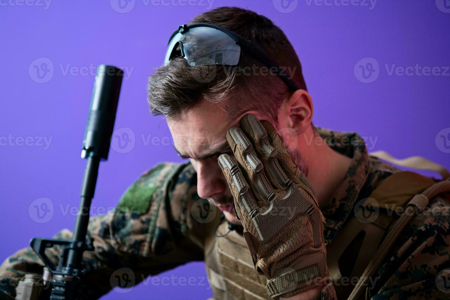 soldier with problems photo