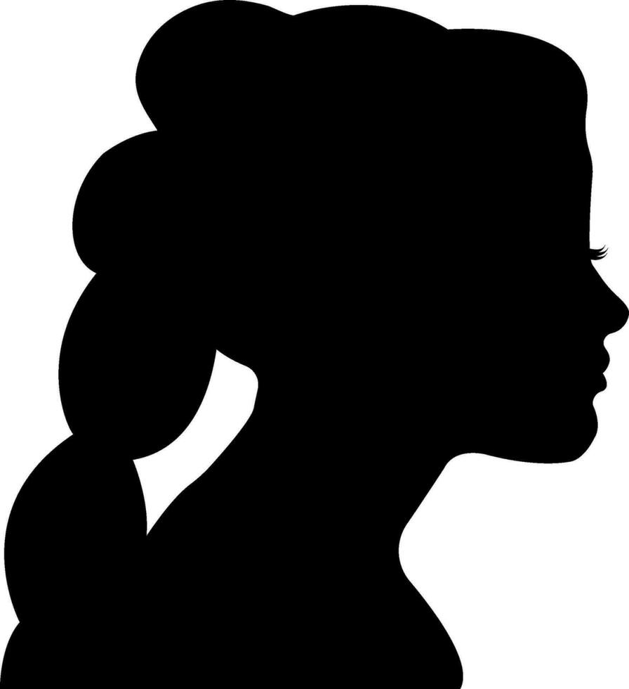 silueta de hermoso perfil de mujer cara concepto belleza y moda vector