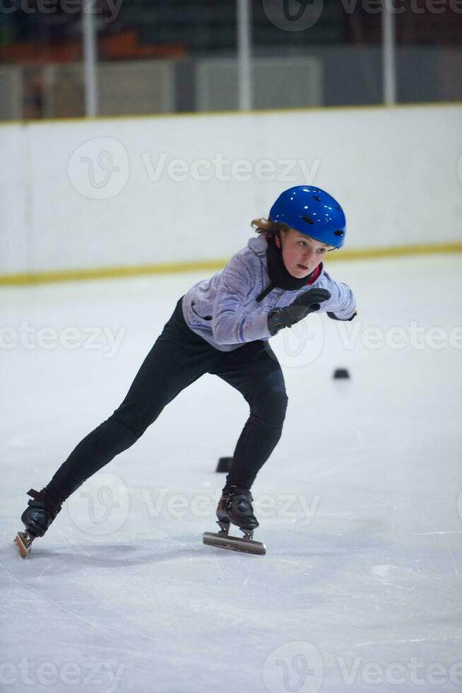 children speed skating photo