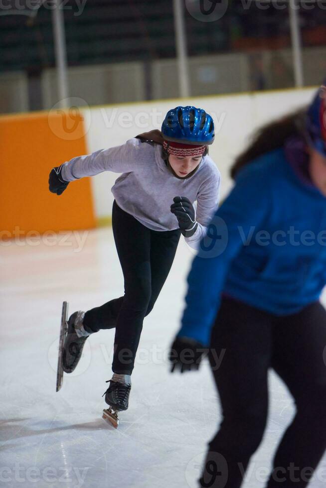 children speed skating photo