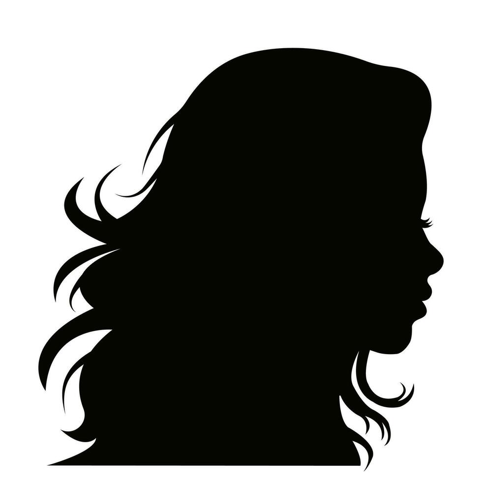 silueta de hermoso perfil de mujer cara concepto belleza y moda vector