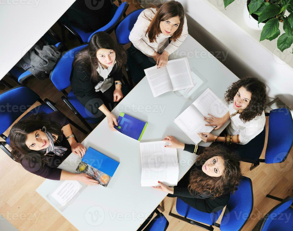 student in  library photo