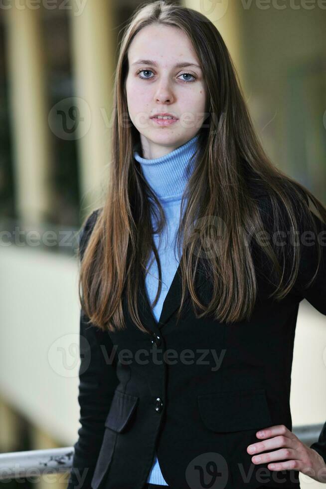 student girl portrait at university campus photo