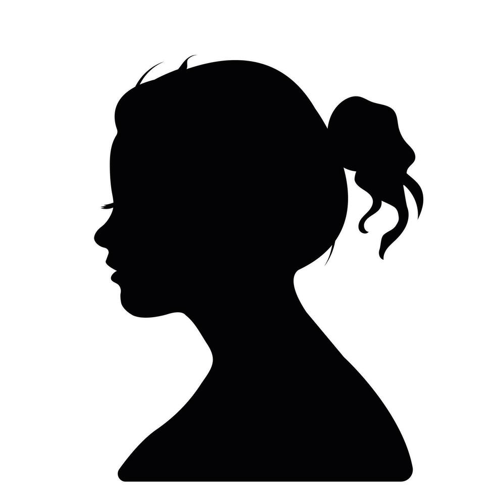 silhouette of beautiful profile of woman face concept beauty and fashion vector