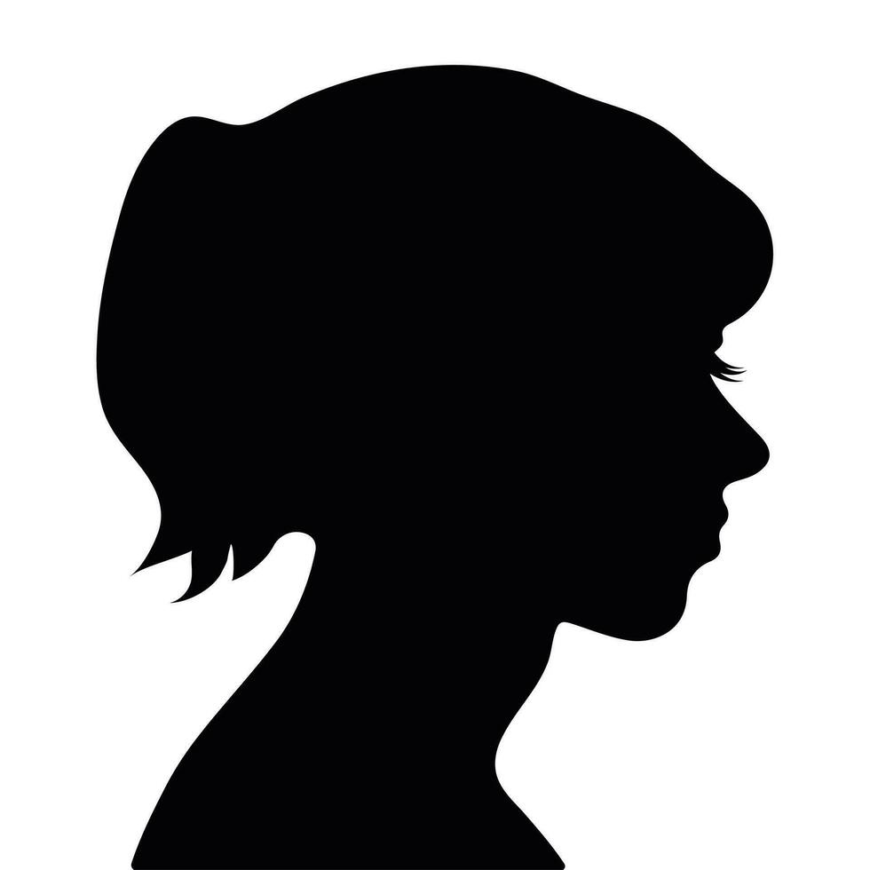 silueta de hermoso perfil de mujer cara concepto belleza y moda vector