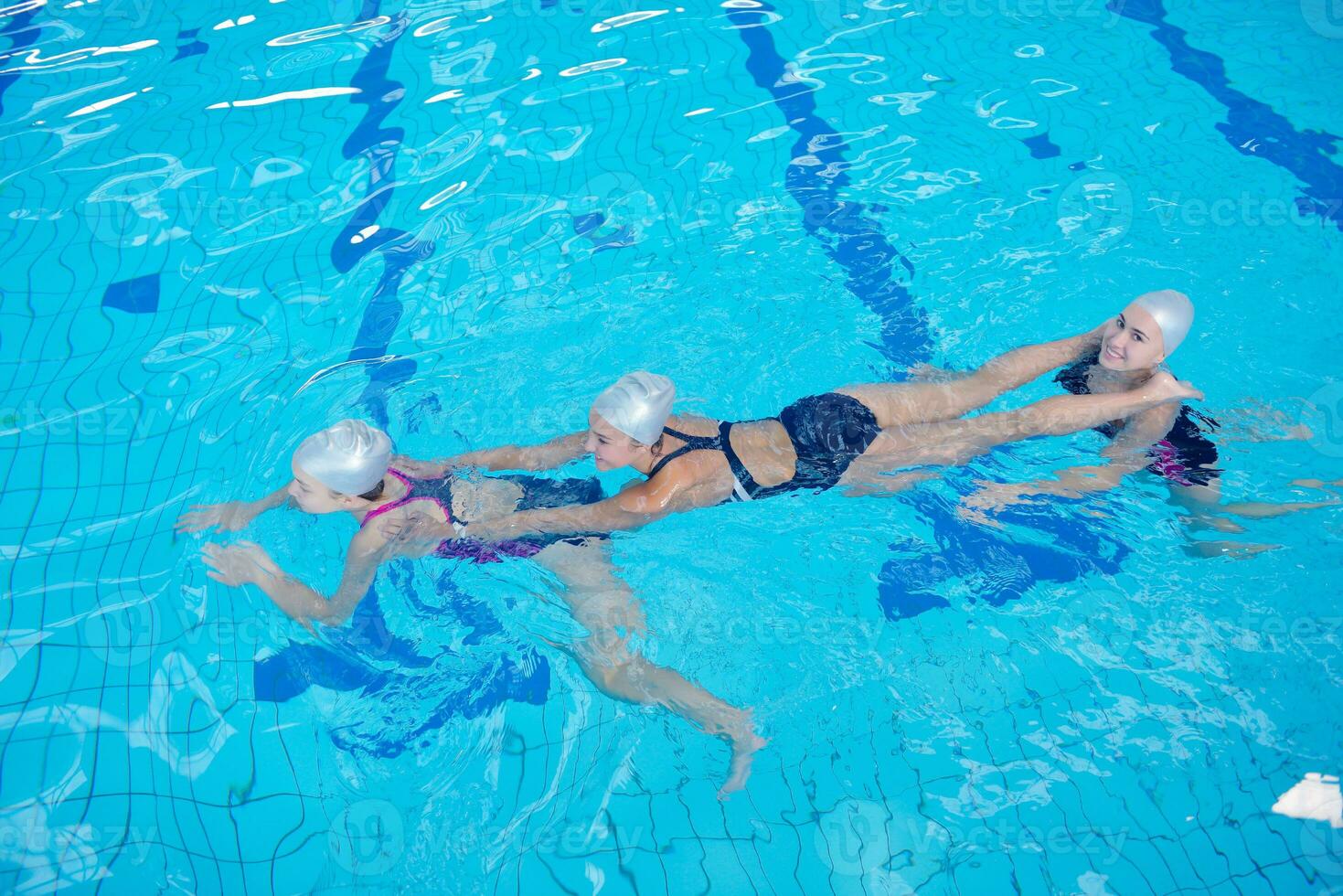 help and rescue on swimming pool photo