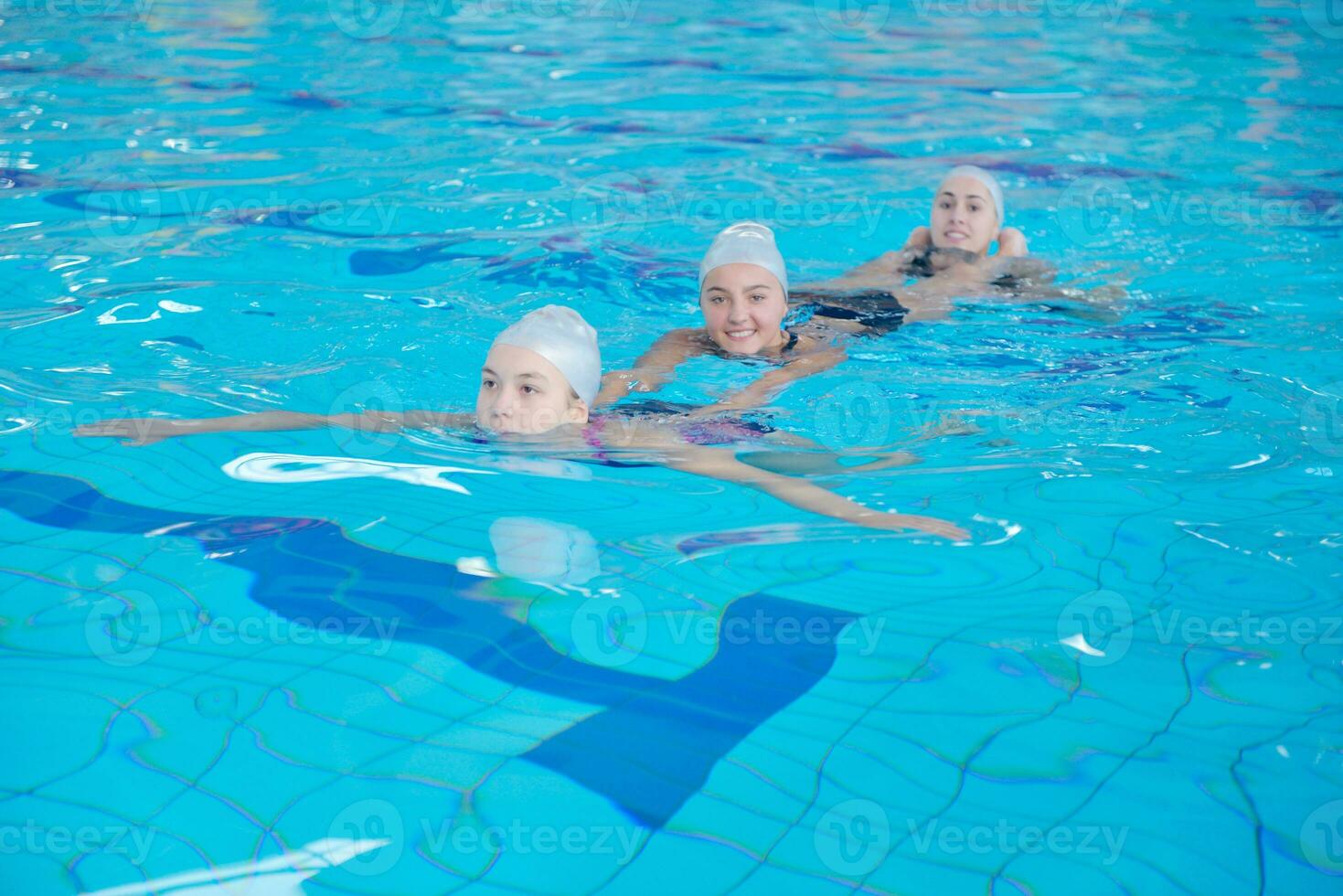 help and rescue on swimming pool photo