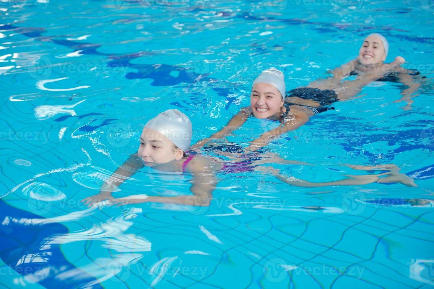 help and rescue on swimming pool photo