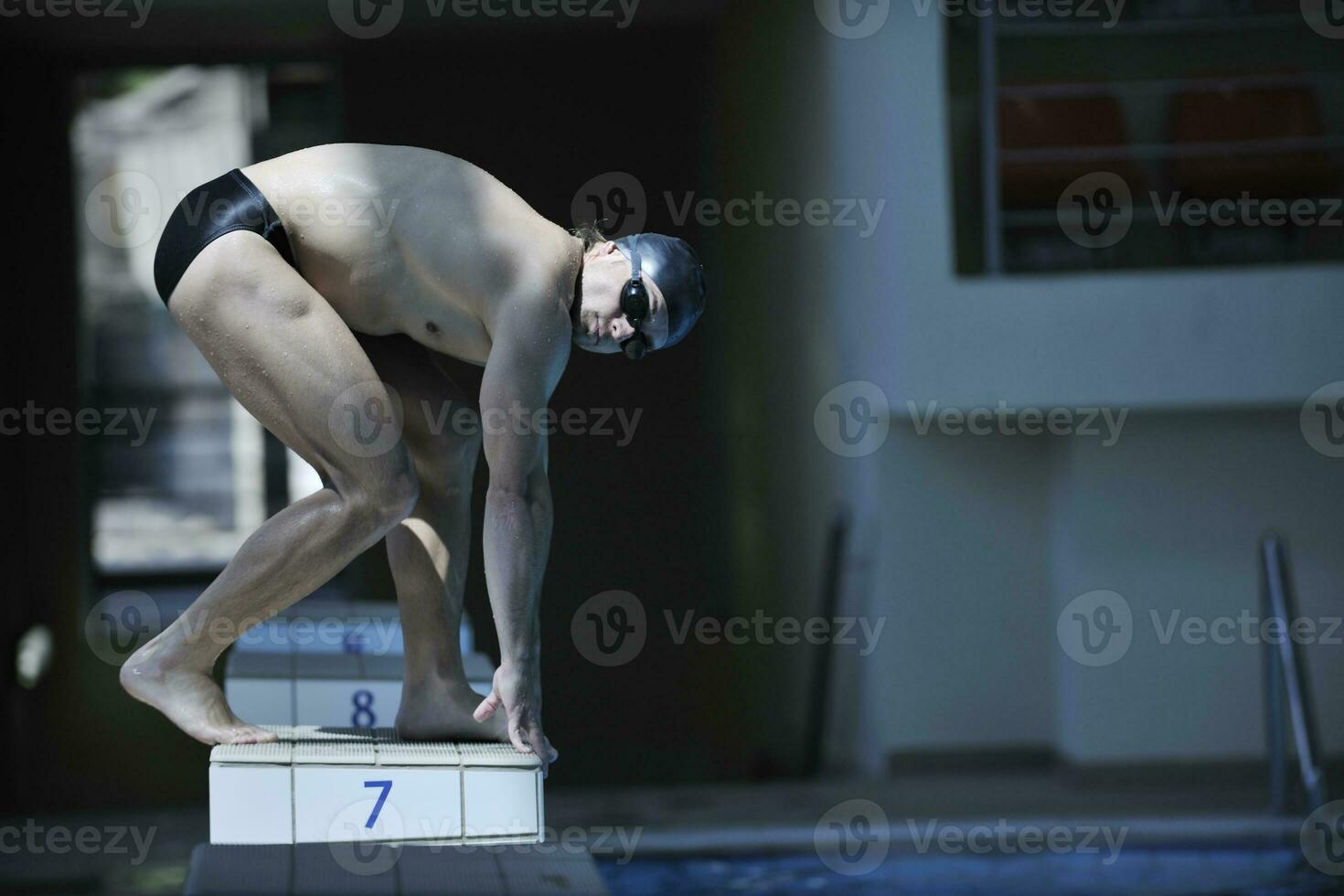 young swimmer ready for start photo