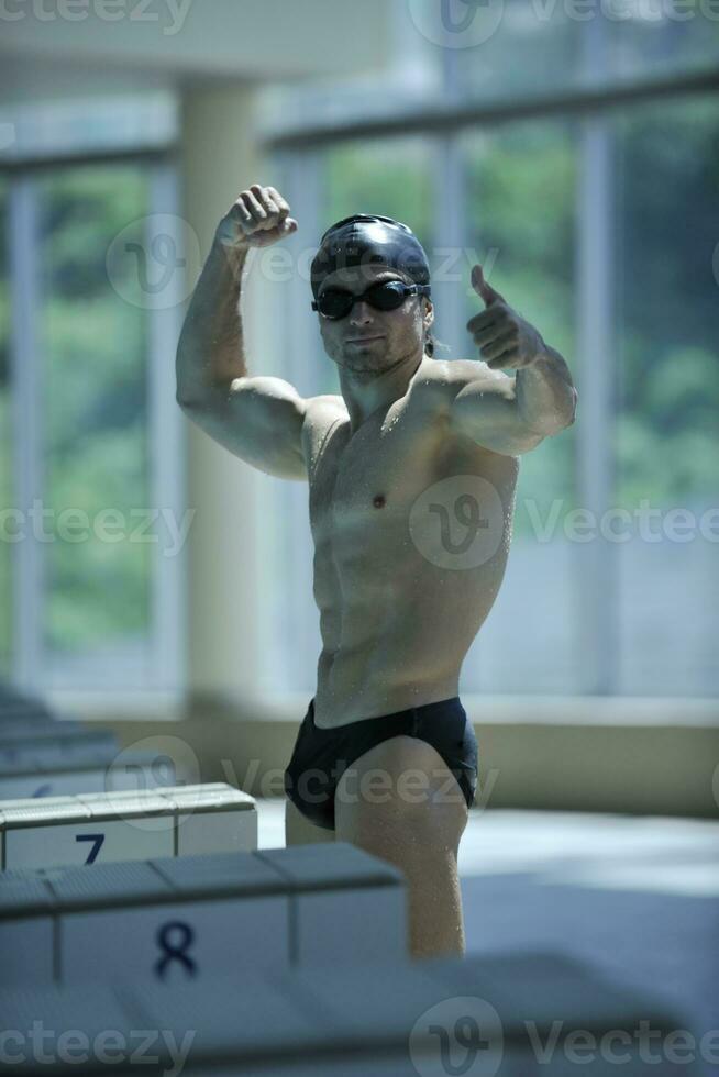 young swimmer ready for start photo