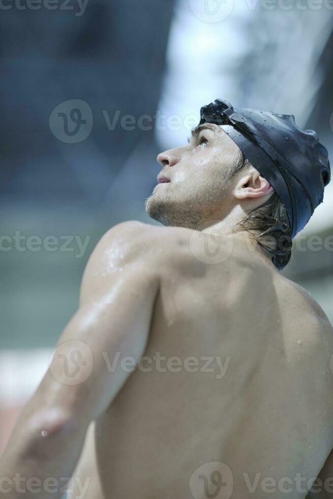 young swimmer ready for start photo