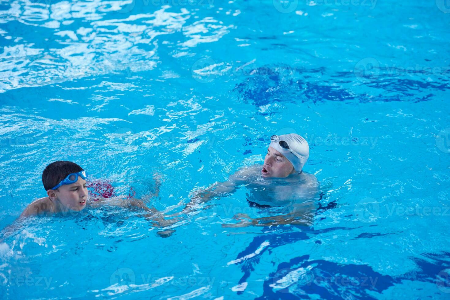 child group  at swimming pool school class photo