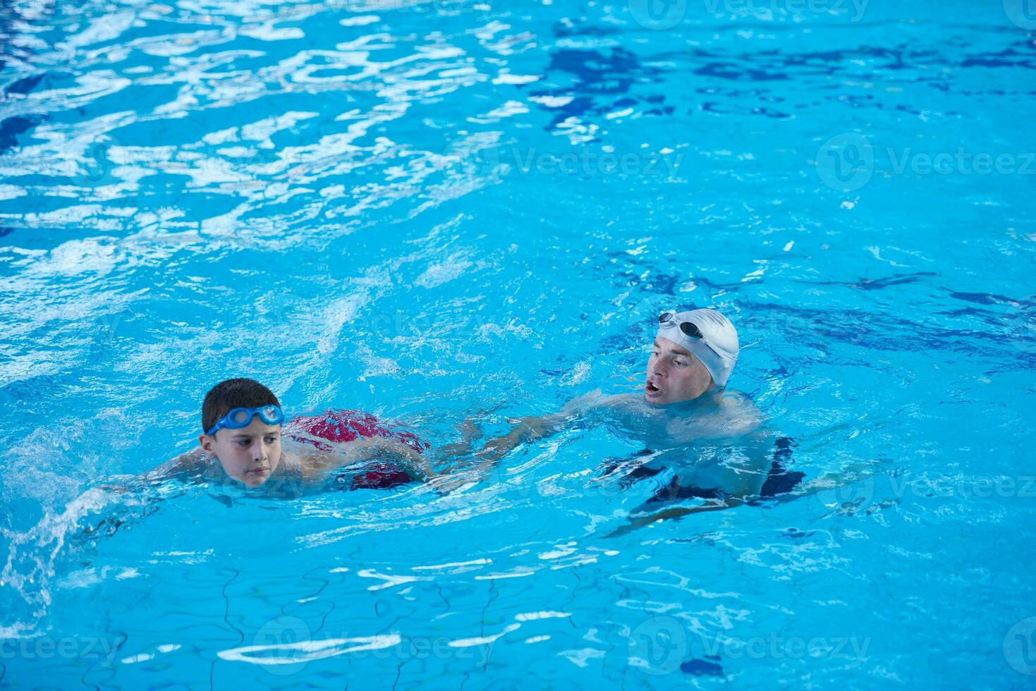 child group  at swimming pool school class photo