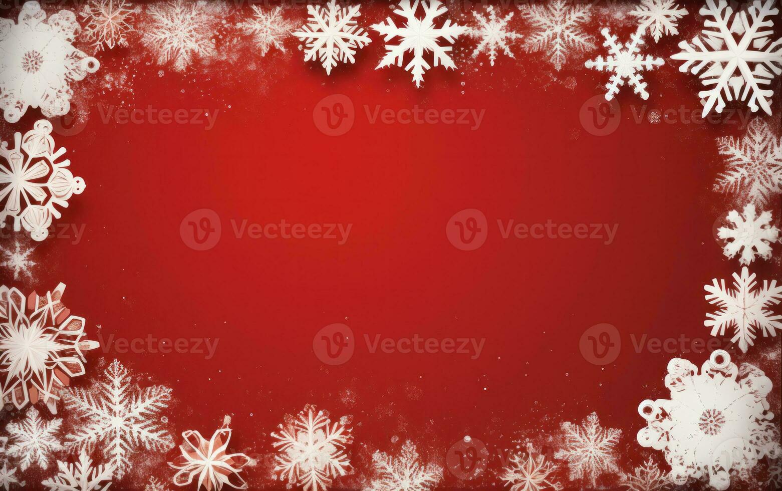 Red Christmas background. Merry Christmas snowflake background with space for your wishes. Modern holiday illustration photo