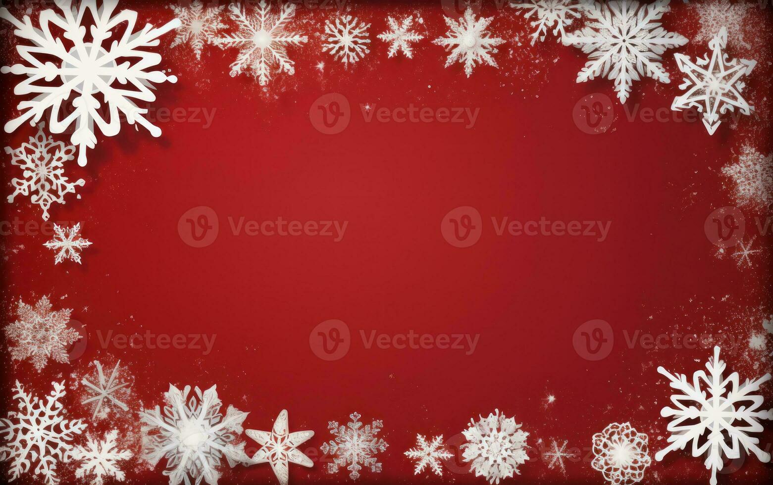 Red Christmas background. Merry Christmas snowflake background with space for your wishes. Modern holiday illustration photo