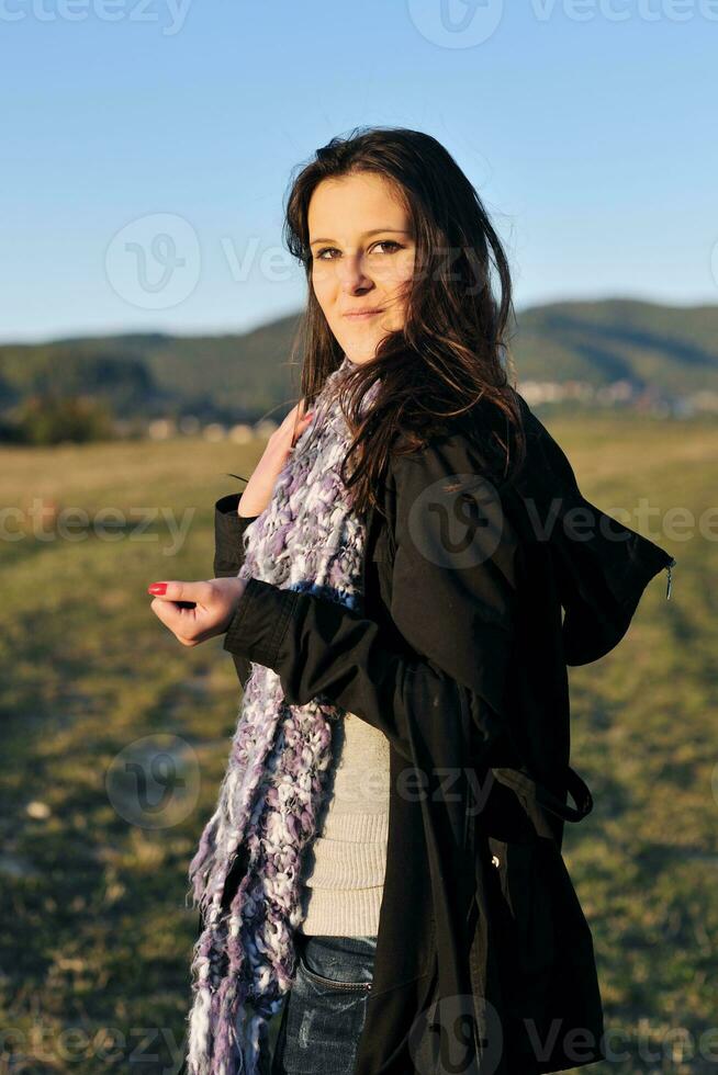 group of teens have fun outdoor photo