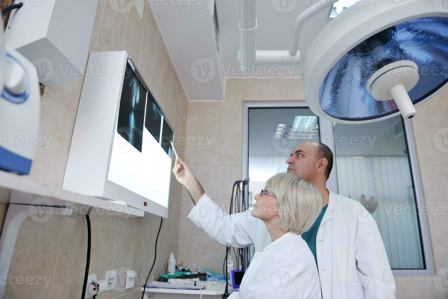 veterinarian and assistant in a small animal clinic photo