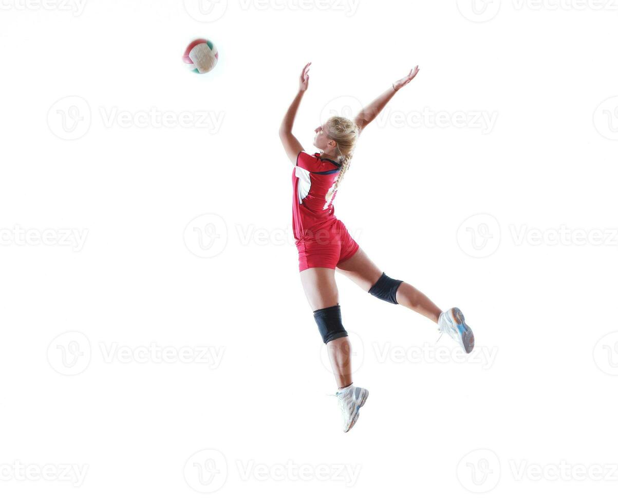niña jugando voleibol foto