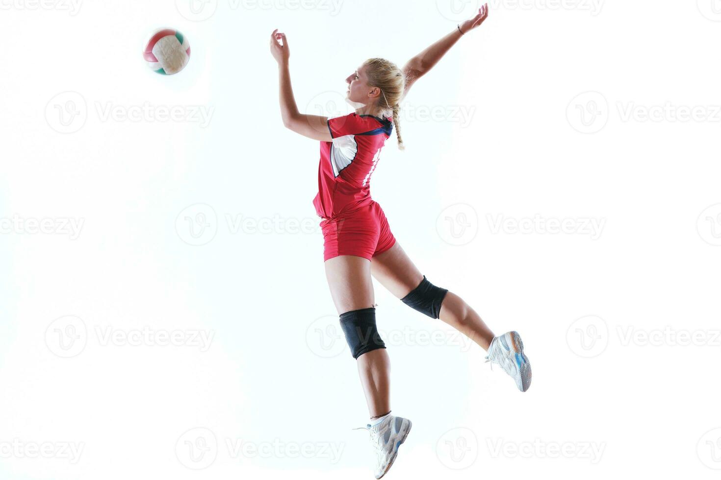 niña jugando voleibol foto