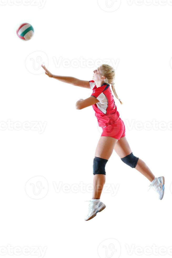 niña jugando voleibol foto