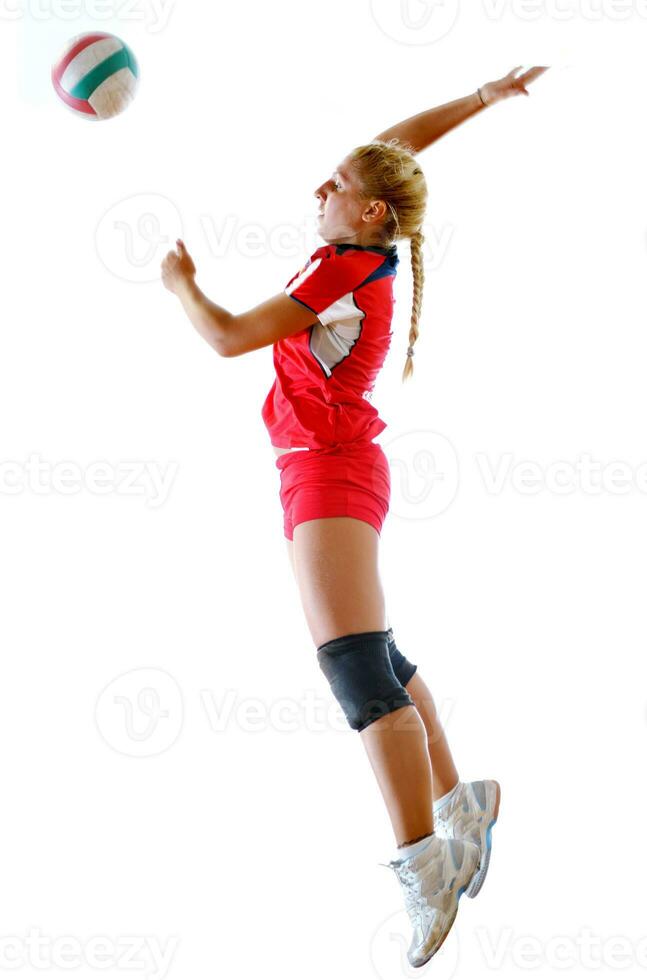 niña jugando voleibol foto