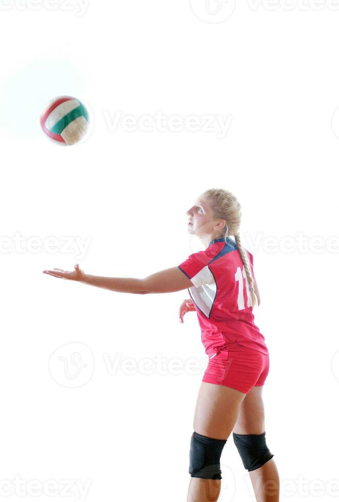 niña jugando voleibol foto