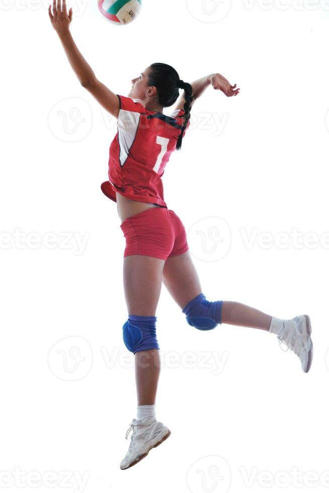 niña jugando voleibol foto