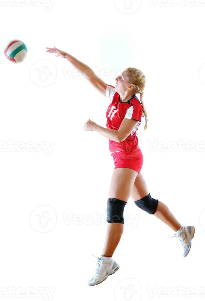 niña jugando voleibol foto