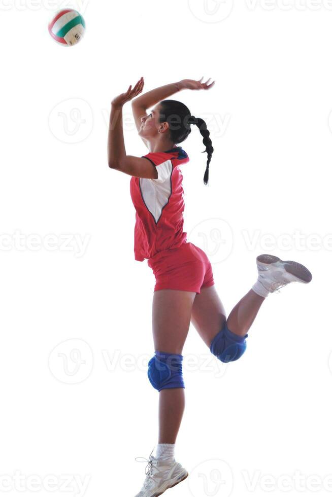 niña jugando voleibol foto