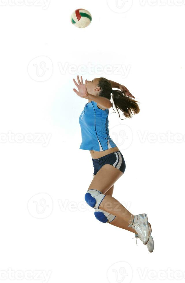 niña jugando voleibol foto