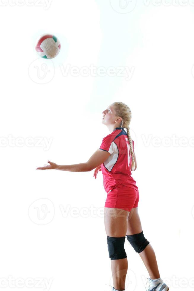 niña jugando voleibol foto