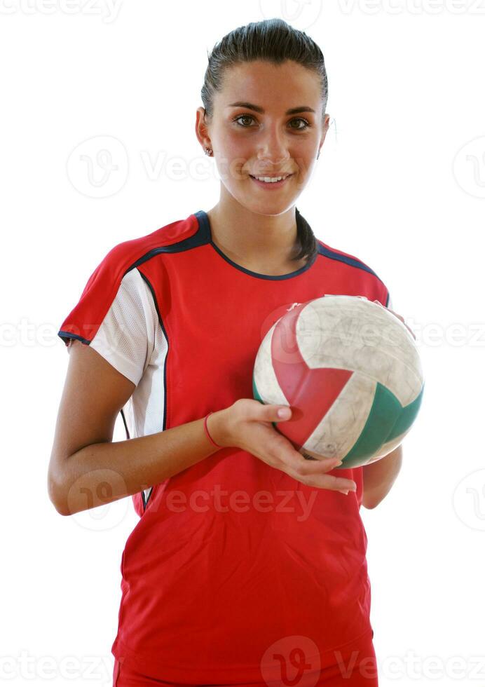 niña jugando voleibol foto