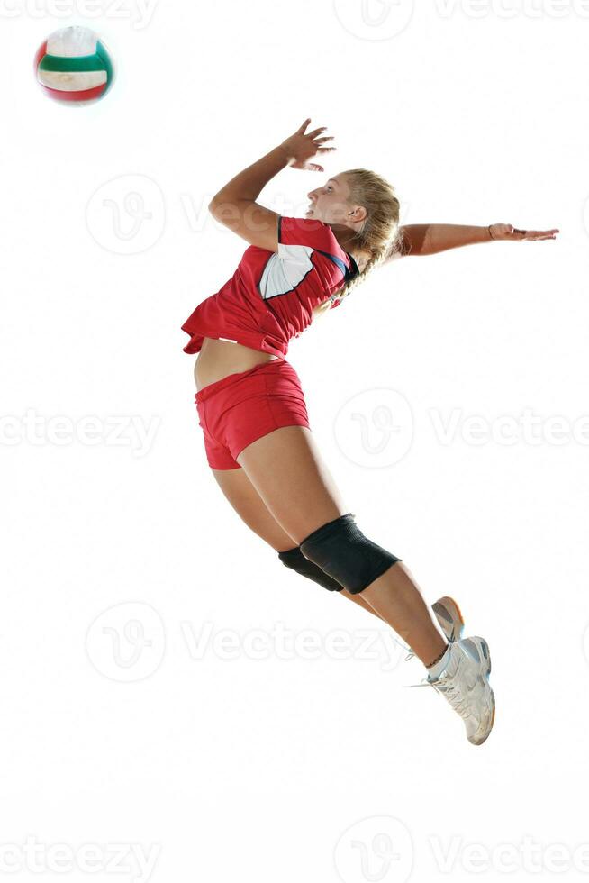 niña jugando voleibol foto