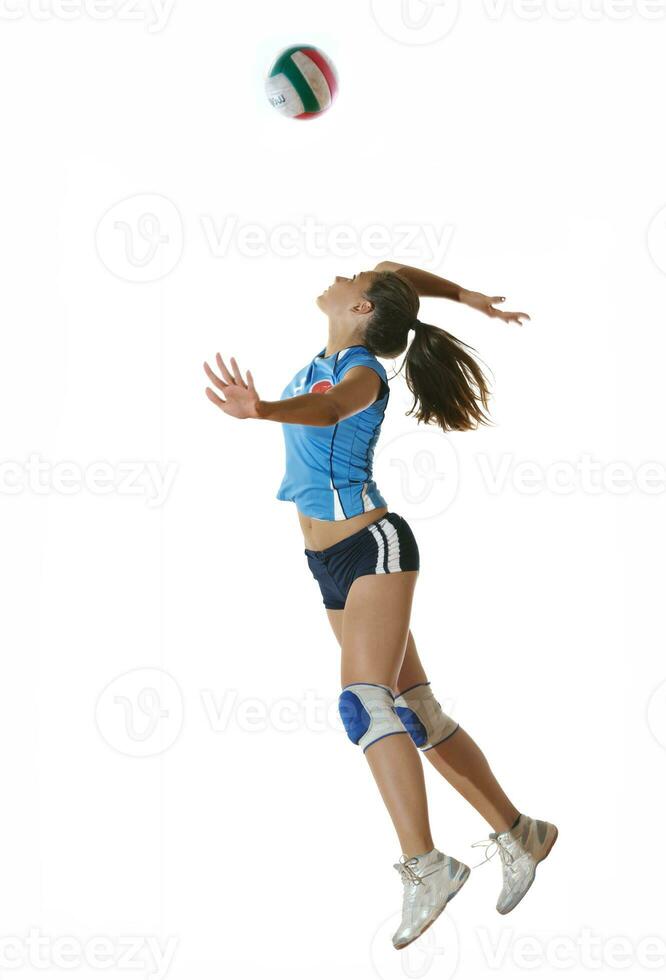 niña jugando voleibol foto