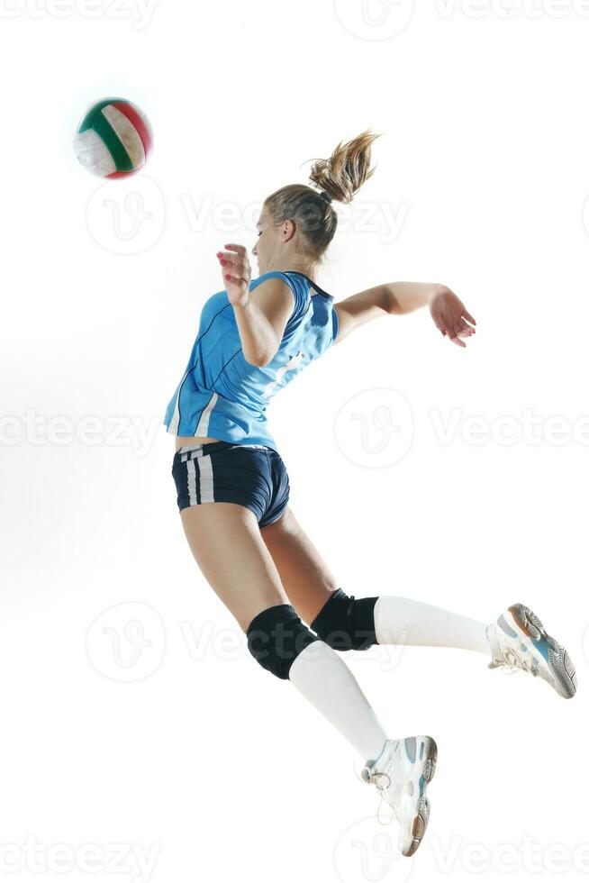 niña jugando voleibol foto