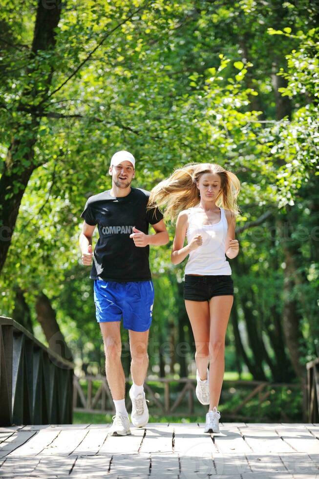 couple jogging outdoor photo